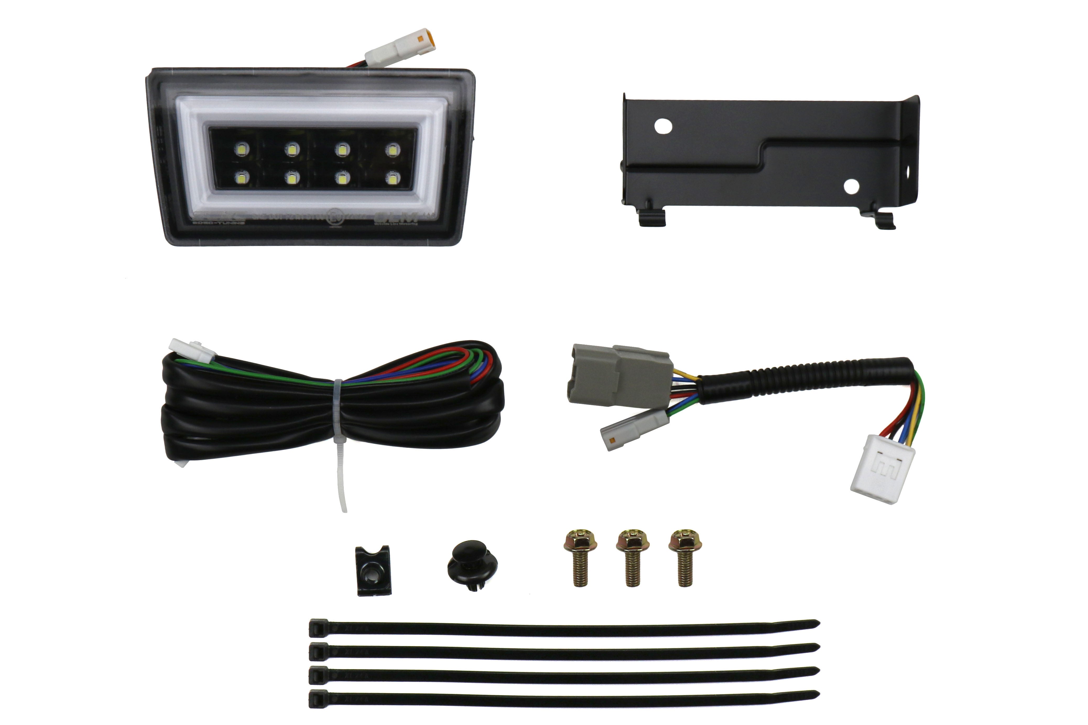 OLM NB+R F1 Rear Brake Light - Clear Lens / Black Base / White Bar - 2015-2021 Subaru WRX / STI